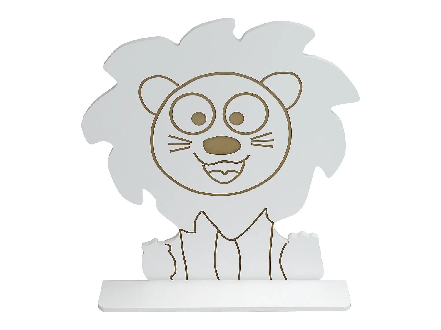 Étagère murale Korsør pour enfant forme lion 60 x 55 x 11 blanc [en.casa]