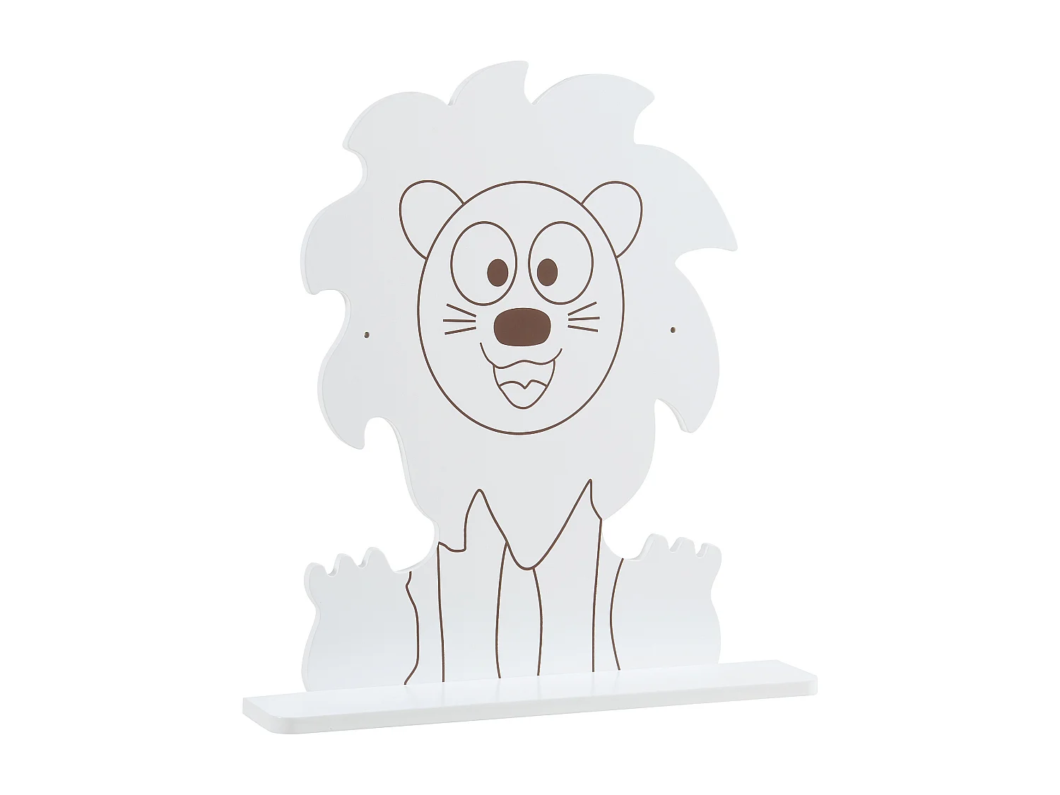 Étagère murale Korsør pour enfant forme lion 60 x 55 x 11 blanc [en.casa]