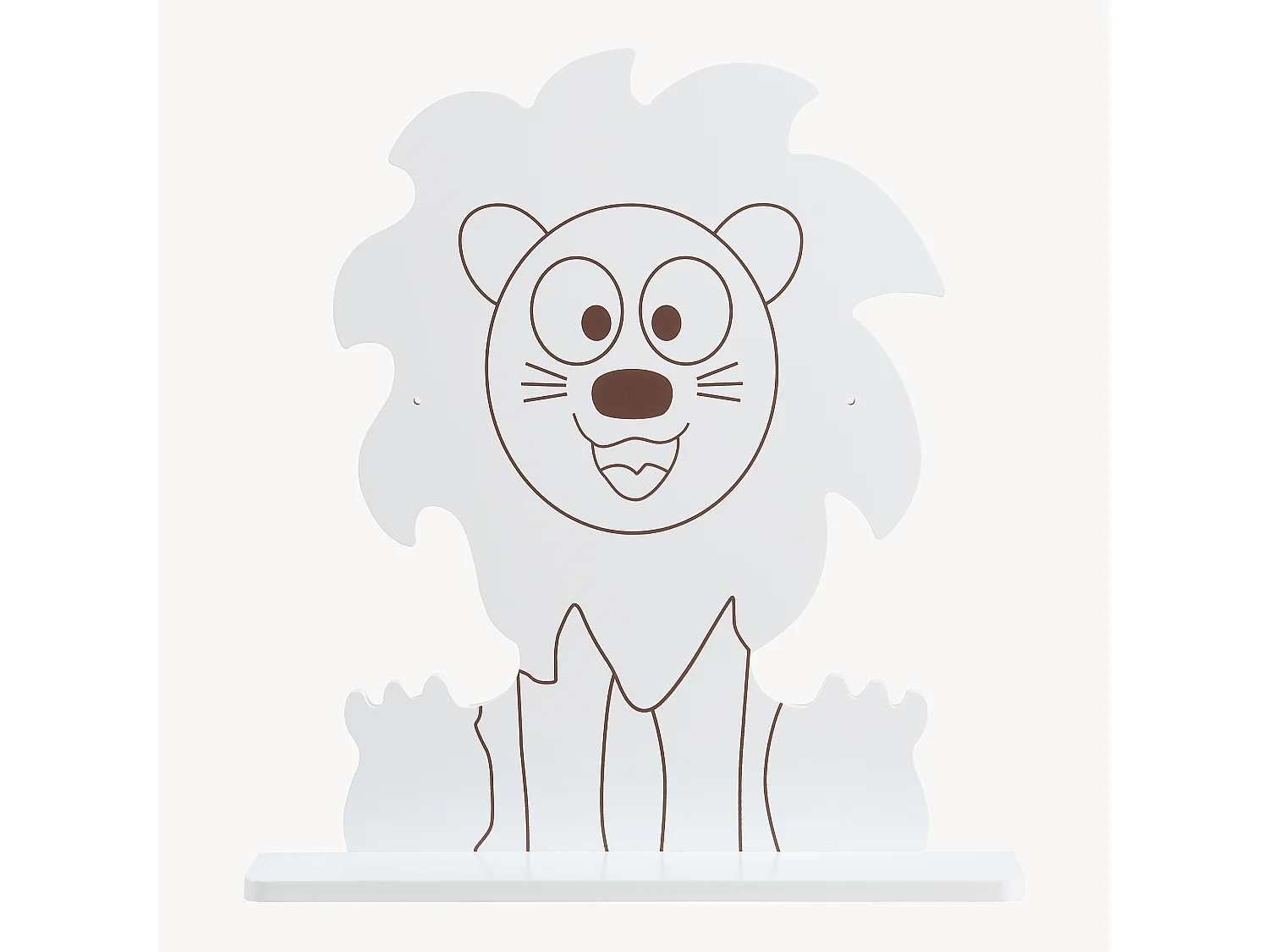 Étagère murale Korsør pour enfant forme lion 60 x 55 x 11 blanc [en.casa]