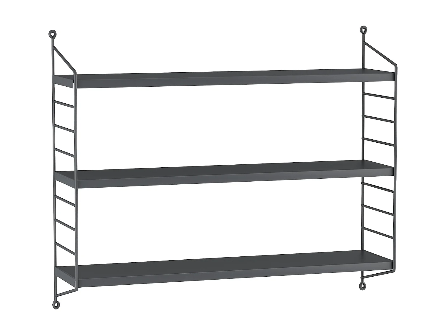 Étagère murale Strängnäs à 3 niveaux 50 x 60 x 15 cm Gris foncé [en.casa]