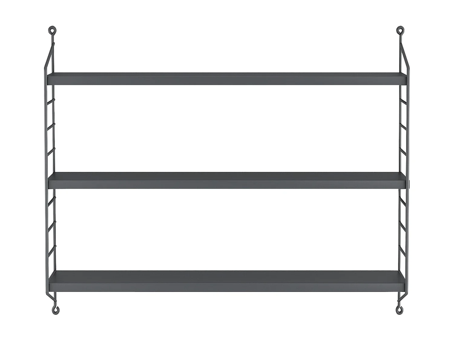 Étagère murale Strängnäs à 3 niveaux 50 x 60 x 15 cm Gris foncé [en.casa]