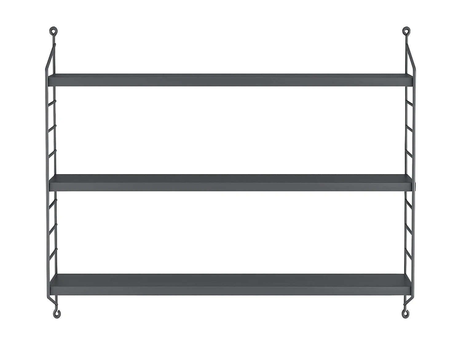 Étagère murale Strängnäs à 3 niveaux 50 x 60 x 15 cm Gris foncé [en.casa]