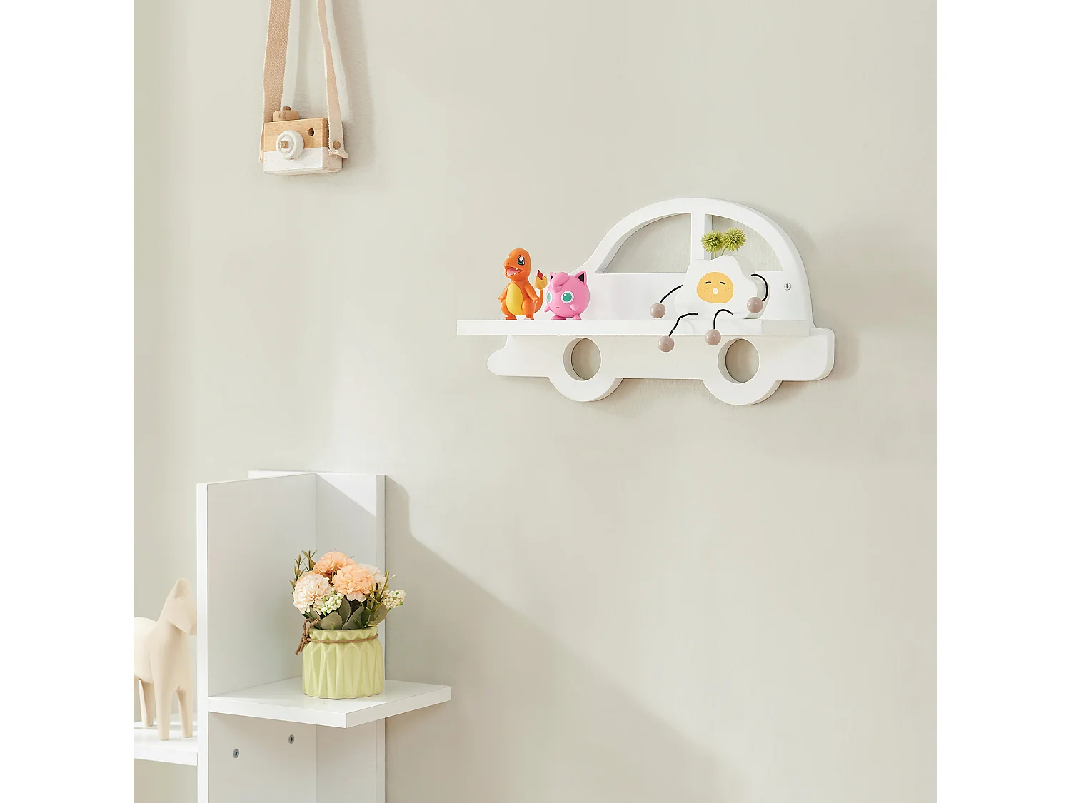 Étagère murale Skanderborg pour chambre d’enfant 21 x 40 x 10,8 cm forme voiture [en.casa]