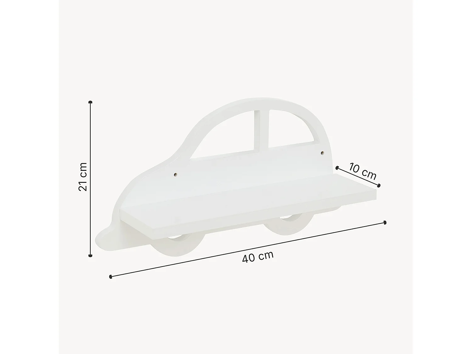 Étagère murale Skanderborg pour chambre d’enfant 21 x 40 x 10,8 cm forme voiture [en.casa]