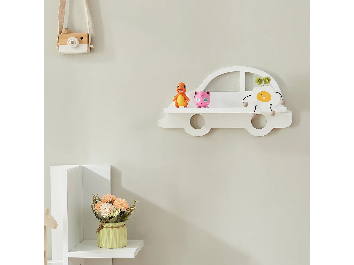 Étagère murale Skanderborg pour chambre d’enfant 21 x 40 x 10,8 cm forme voiture [en.casa]