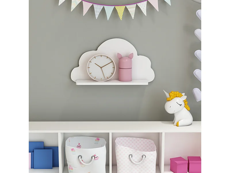 Étagère murale Skanderborg pour chambre d’enfant 25 x 45 x 10,8 cm forme nuage [en.casa]