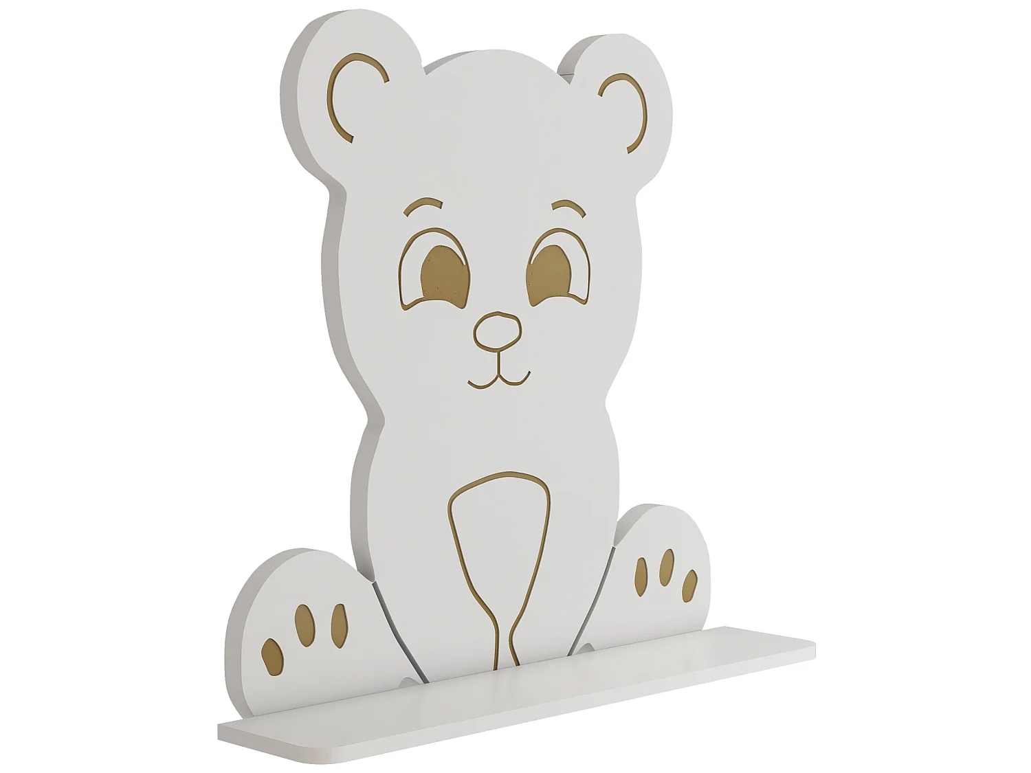 Étagère murale Korsør pour enfant forme ours 50 x 46 x 11 blanc [en.casa]