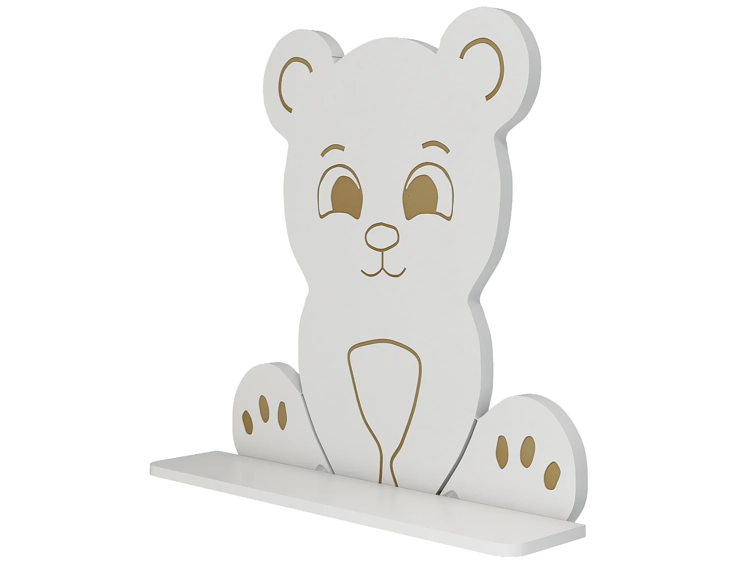 Étagère murale Korsør pour enfant forme ours 50 x 46 x 11 blanc [en.casa]