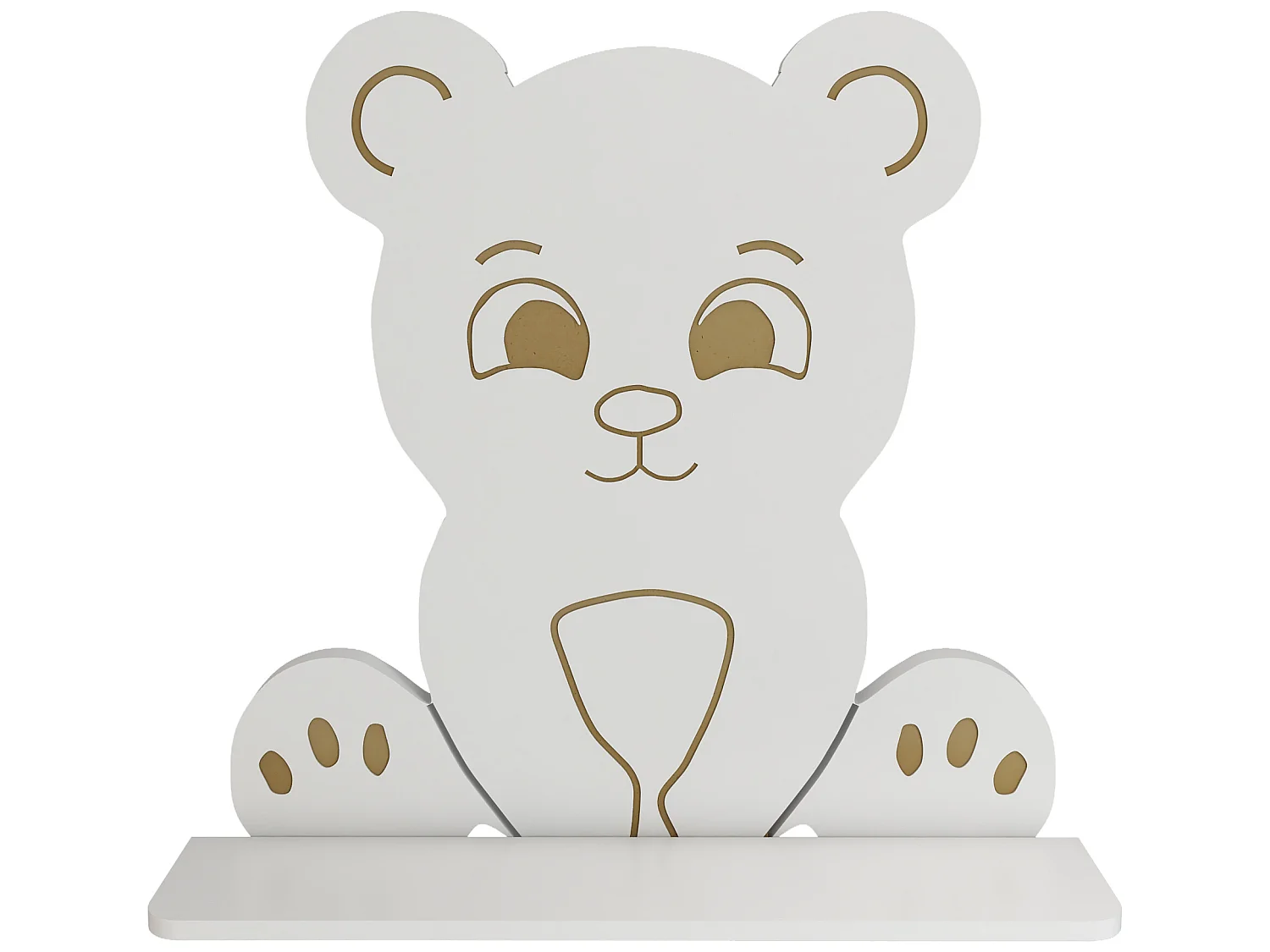 Étagère murale Korsør pour enfant forme ours 50 x 46 x 11 blanc [en.casa]