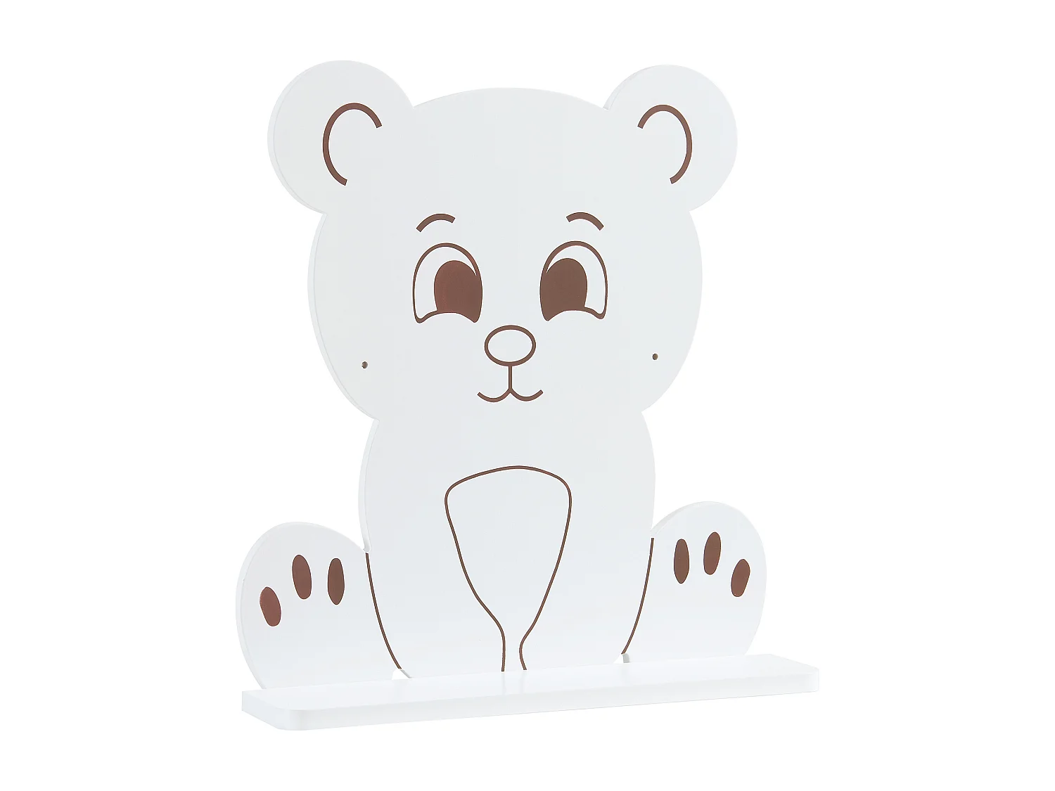 Étagère murale Korsør pour enfant forme ours 50 x 46 x 11 blanc [en.casa]