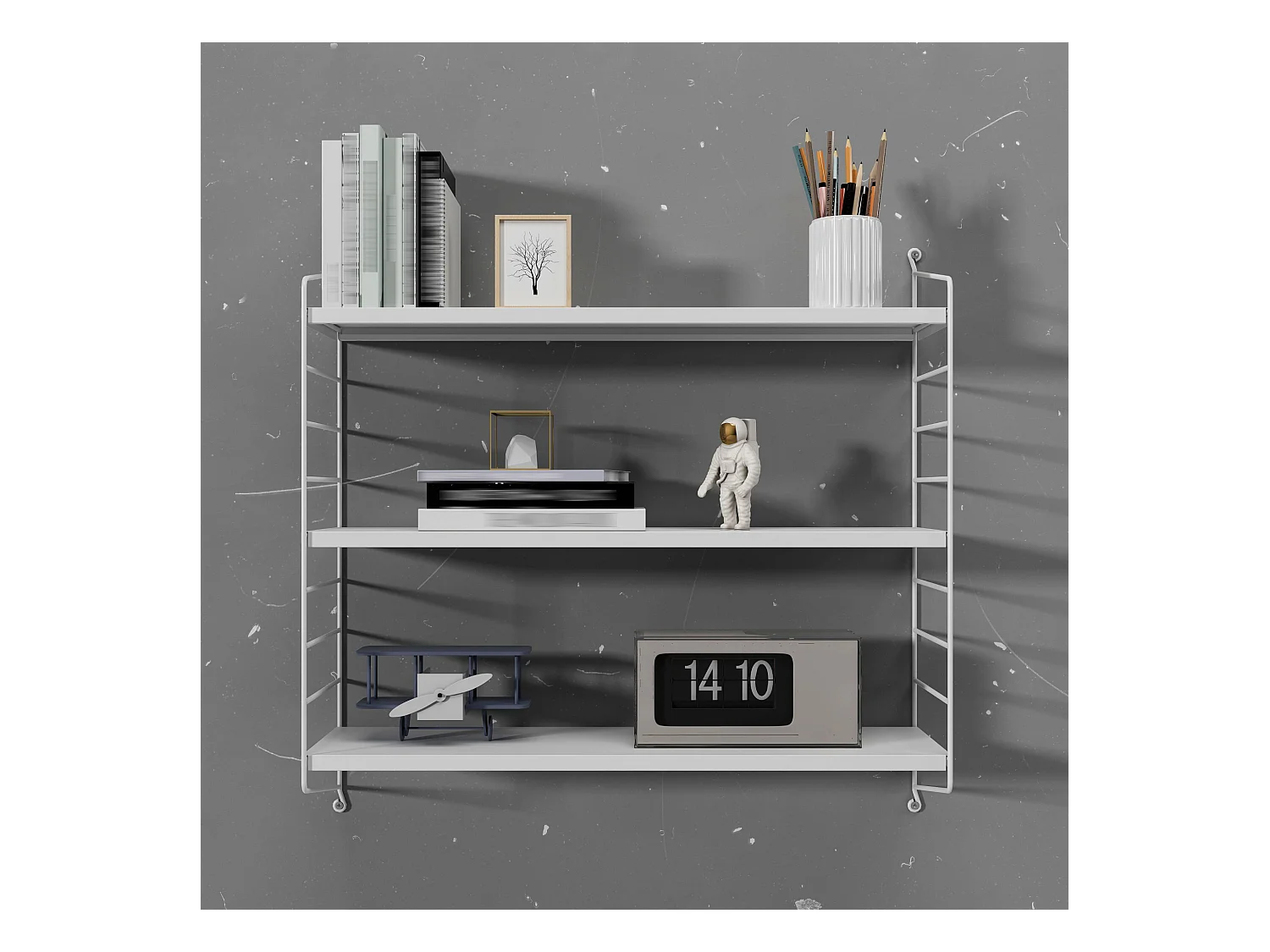 Étagère murale Strängnäs à 3 niveaux 50 x 60 x 15 cm Blanc [en.casa]