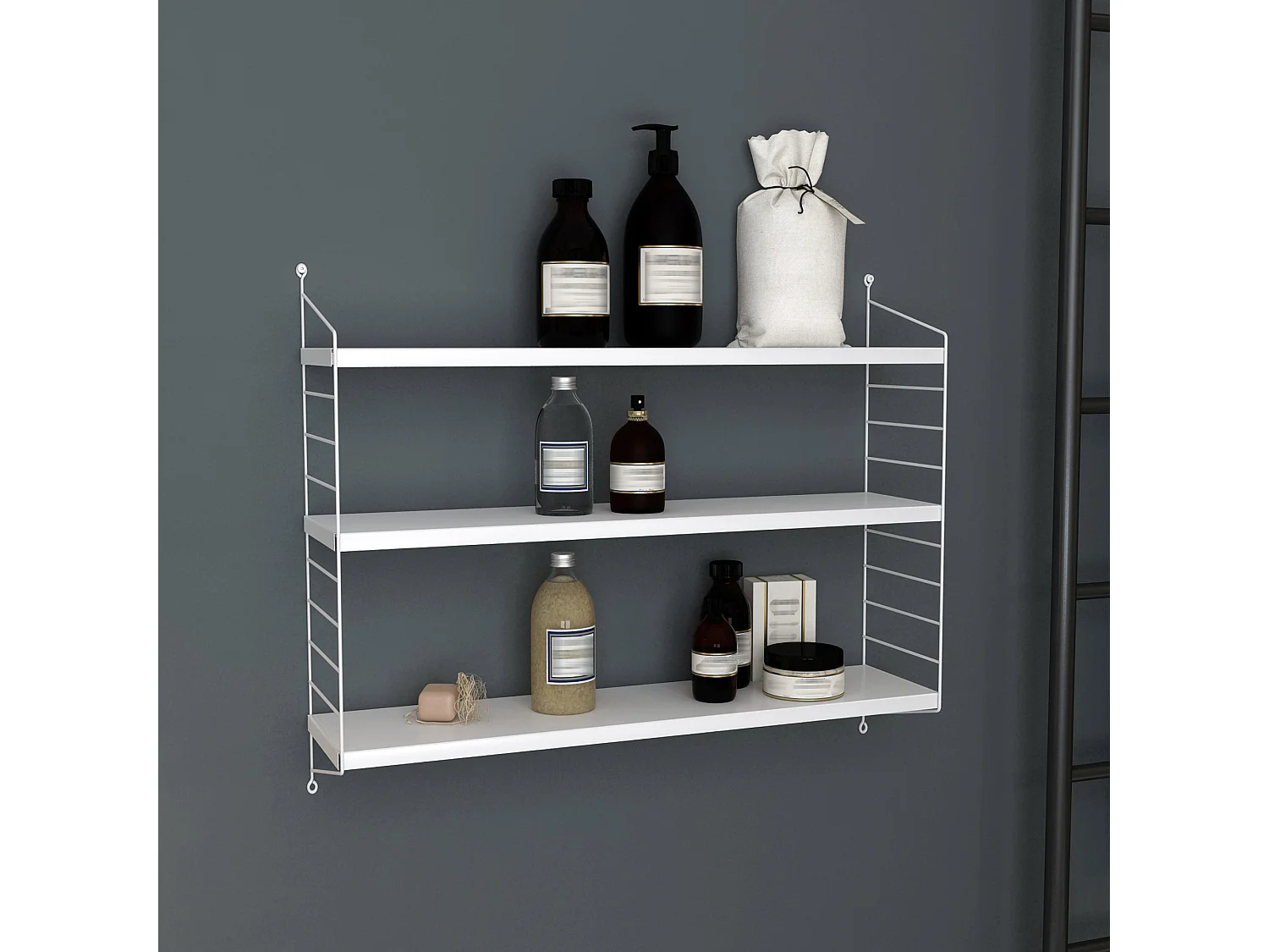 Étagère murale Strängnäs à 3 niveaux 50 x 60 x 15 cm Blanc [en.casa]