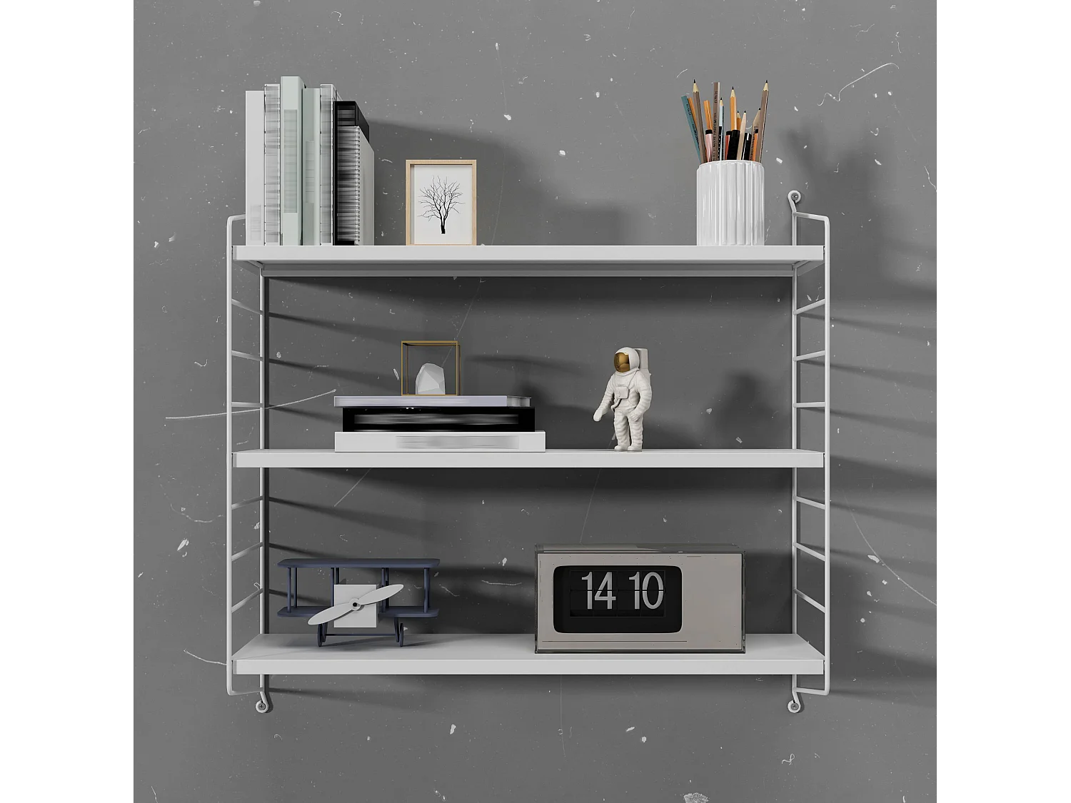 Étagère murale Strängnäs à 3 niveaux 50 x 60 x 15 cm Blanc [en.casa]