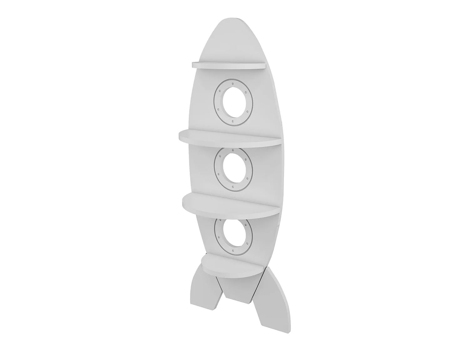 Étagère murale Skanderborg pour chambre d’enfant 4 niveaux 110 x 40 x 15,8 cm forme fusée [en.casa]