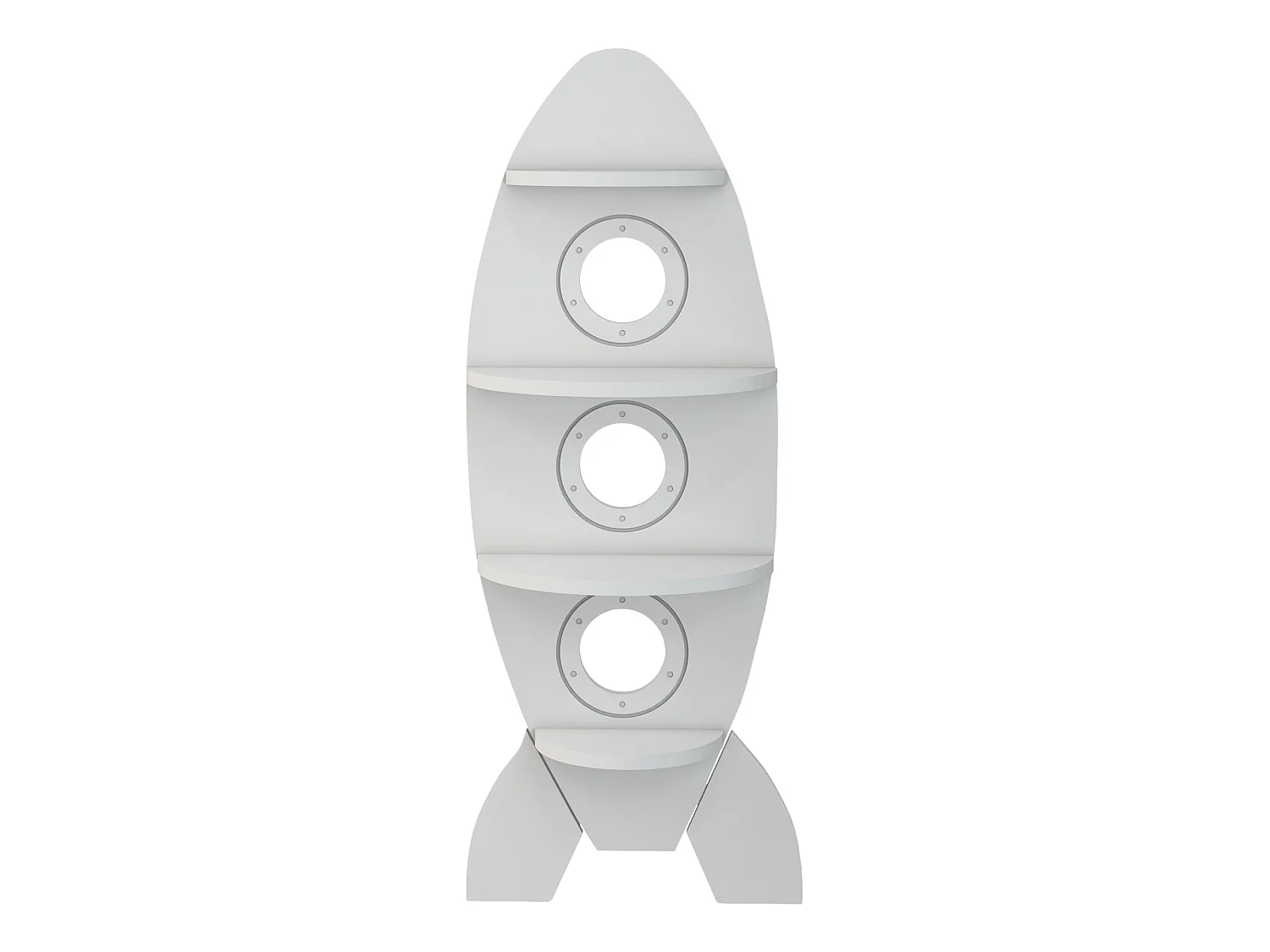 Étagère murale Skanderborg pour chambre d’enfant 4 niveaux 110 x 40 x 15,8 cm forme fusée [en.casa]