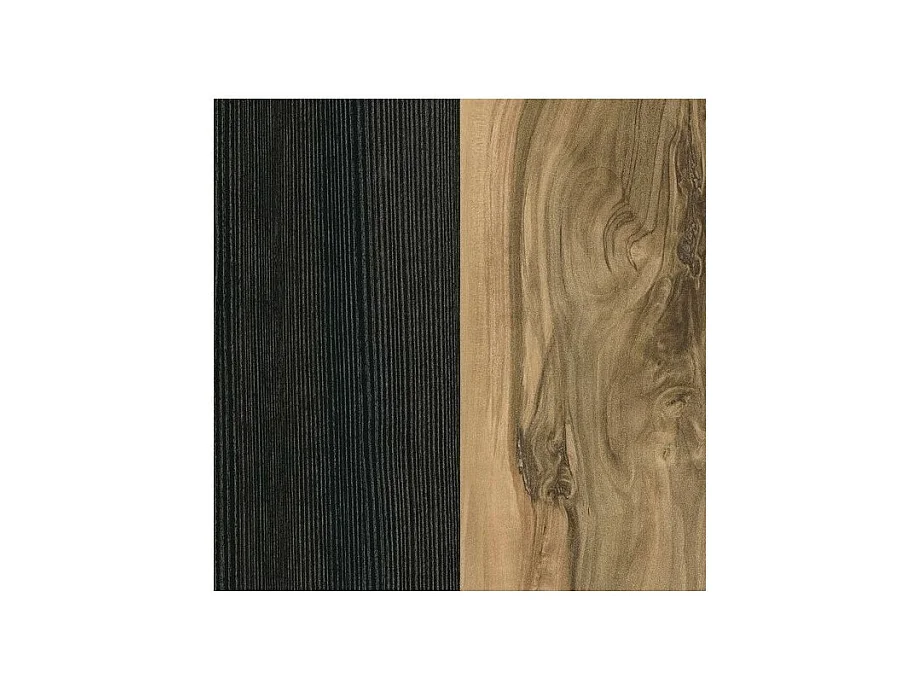 Scaffale da parete color noce e nero effetto legno. Collezione SANTIAGO.