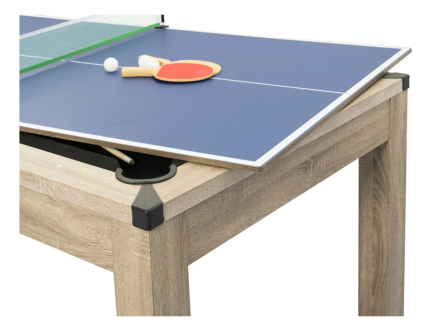 Stół wielofunkcyjny do bilarda i ping-ponga - Kolor naturalny jasny - dł. 182 x szer. 102 x wys. 80 cm - HENK