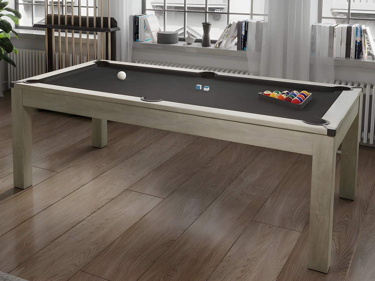Table transformable  Billard & Ping-pong - Coloris naturel clair - L182 x l102 x H80 cm - HENK