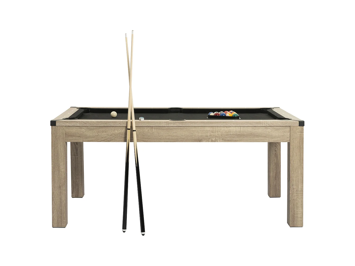 Table transformable  Billard & Ping-pong - Coloris naturel clair - L182 x l102 x H80 cm - HENK