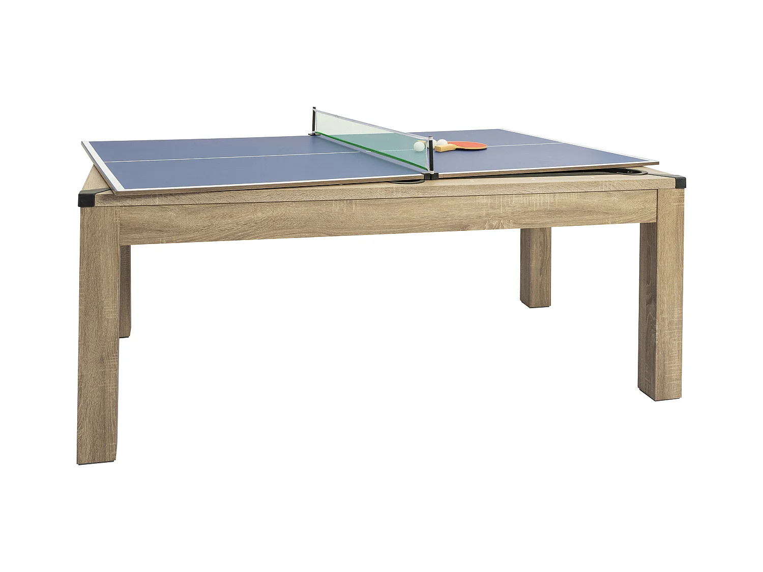 Table transformable  Billard & Ping-pong - Coloris naturel clair - L182 x l102 x H80 cm - HENK