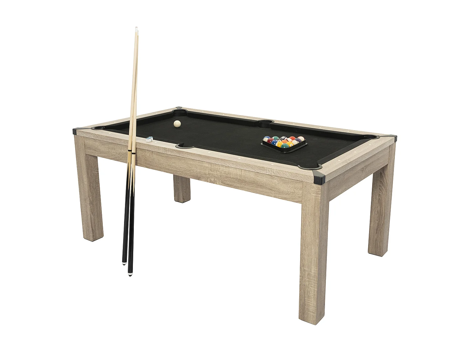 Tavolo trasformare Biliardo e Ping pong L182 x l102 x H80 cm Naturale chiaro - HENK