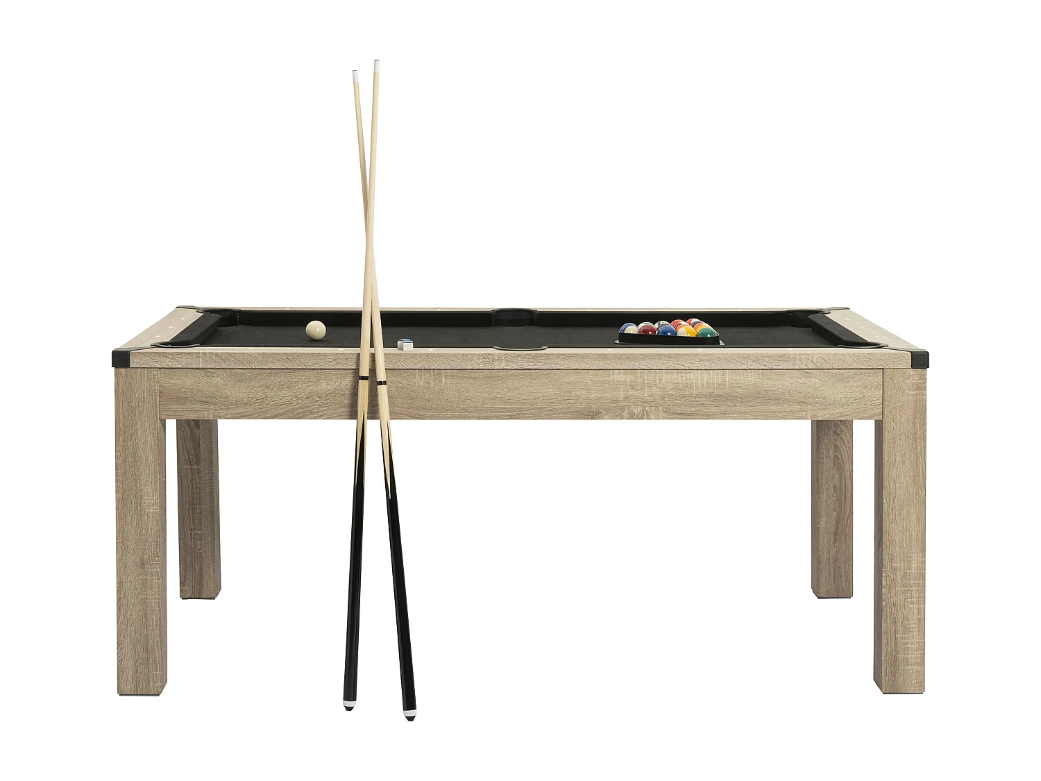 Tavolo trasformare Biliardo e Ping pong L182 x l102 x H80 cm Naturale chiaro - HENK
