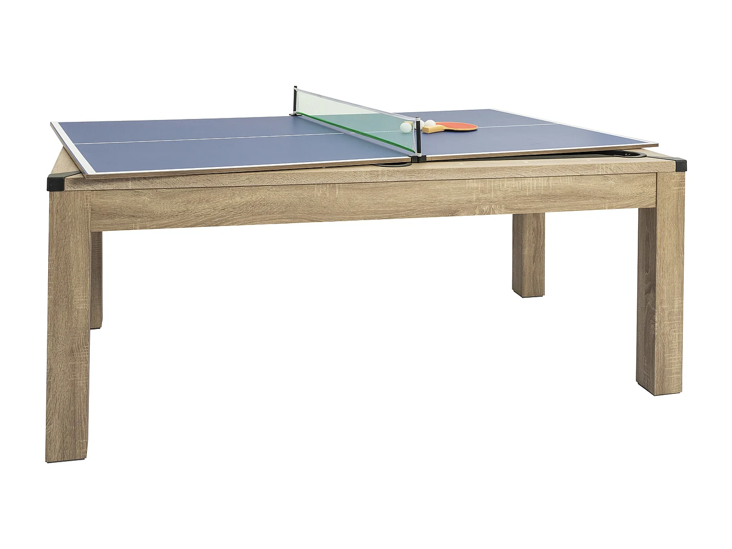 Tavolo trasformare Biliardo e Ping pong L182 x l102 x H80 cm Naturale chiaro - HENK
