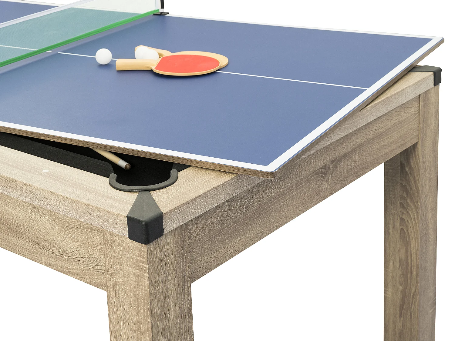 Tavolo trasformare Biliardo e Ping pong L182 x l102 x H80 cm Naturale chiaro - HENK