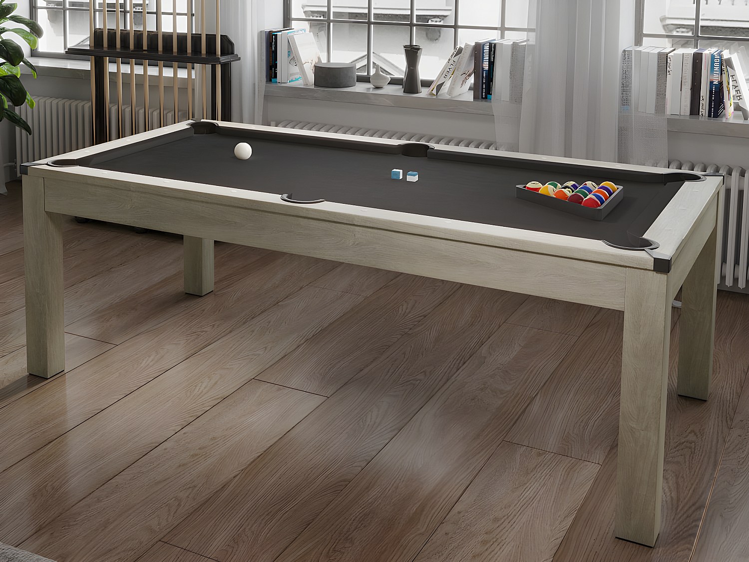 Vente-unique Multifunktionstisch - Billard & Tischtennis - 182 X 102 X 80 Cm - Holzfarben Hell - Henk