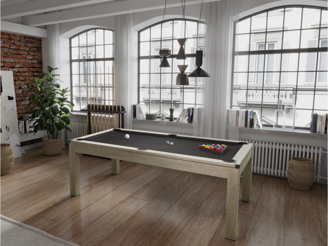 Tavolo trasformare Biliardo e Ping pong L182 x l102 x H80 cm Naturale chiaro - HENK