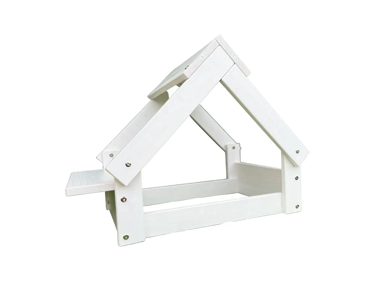 Dog Booth, Voor kleine en middelgrote honden en katten, met steun voor 2 kommen, 60x44x55cm, Interieur en buitenkant, Wit