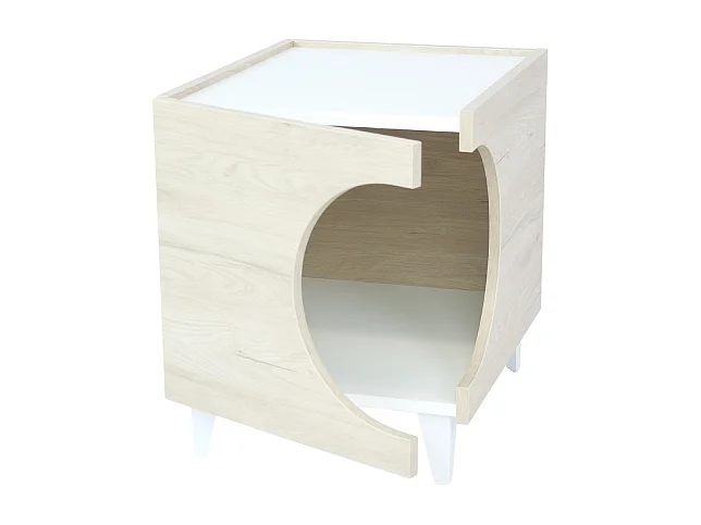 Pet Table, Ellie Model, 46,8x37x40cm, Eetkamer, Eik en wit, Noordse stijl