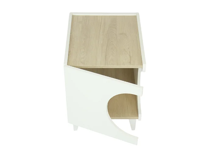 Pet Table, Ellie Model, 46,8x37x40cm, Eetkamer, Wit en eiken, Noordse stijl