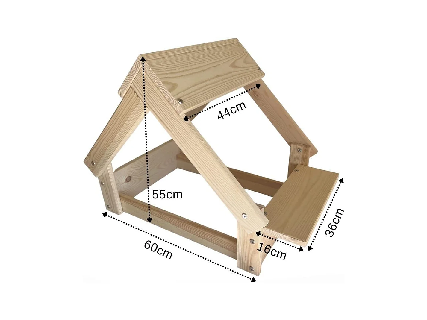 Hundehütte für den Innenbereich Naturfarbe - Bett mit Rahmen aus FSC-Naturholz