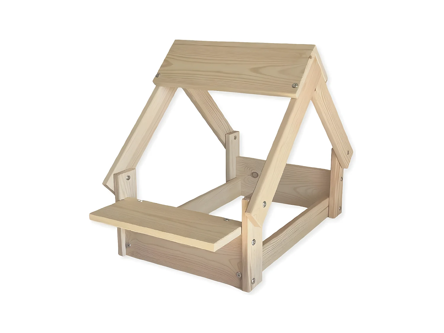 Dog Booth, Voor kleine en middelgrote honden en katten, met steun voor 2 kommen, 60x44x55cm, Interieur en buitenkant, Natuurlijk