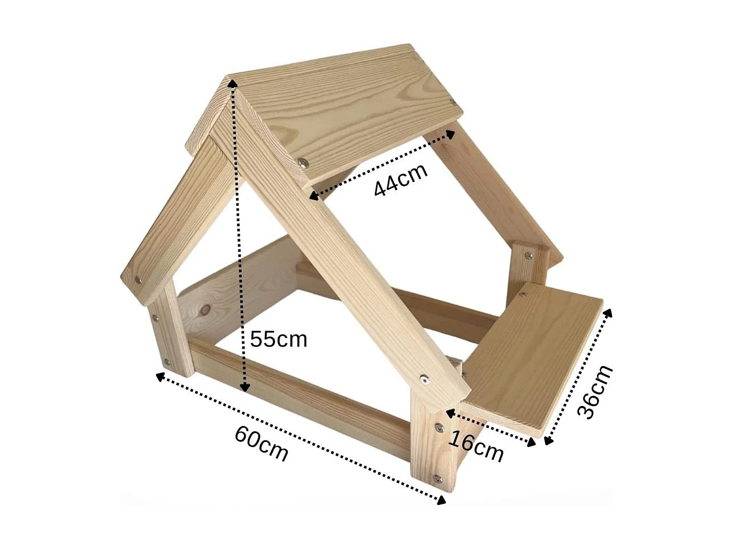 Caseta para Perro de Interior/Exterior color Natural - Cama con Estructura de Madera Natural FSC, 76x44x55cm