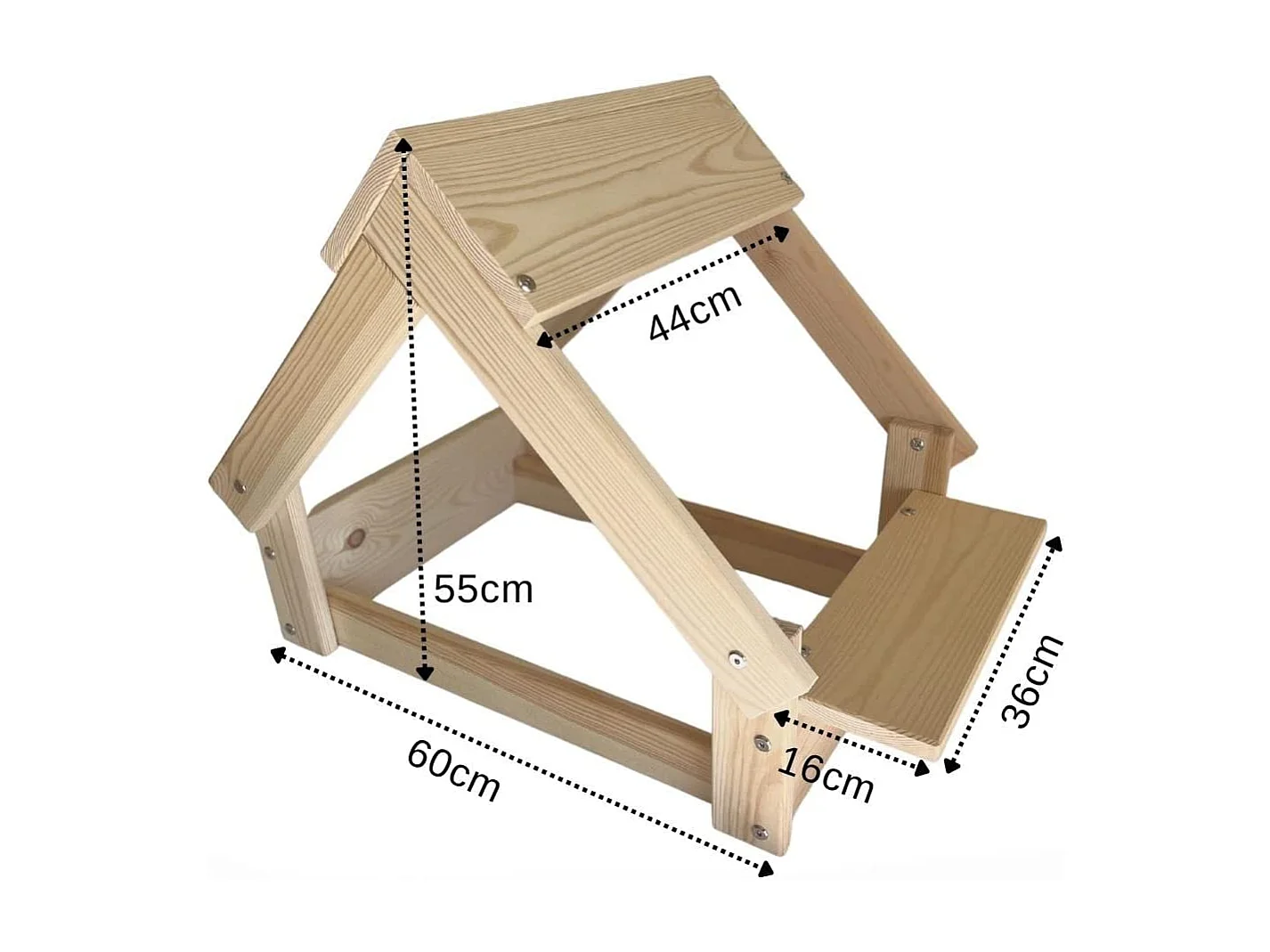 Hundehütte für den Innenbereich Naturfarbe - Bett mit Rahmen aus FSC-Naturholz