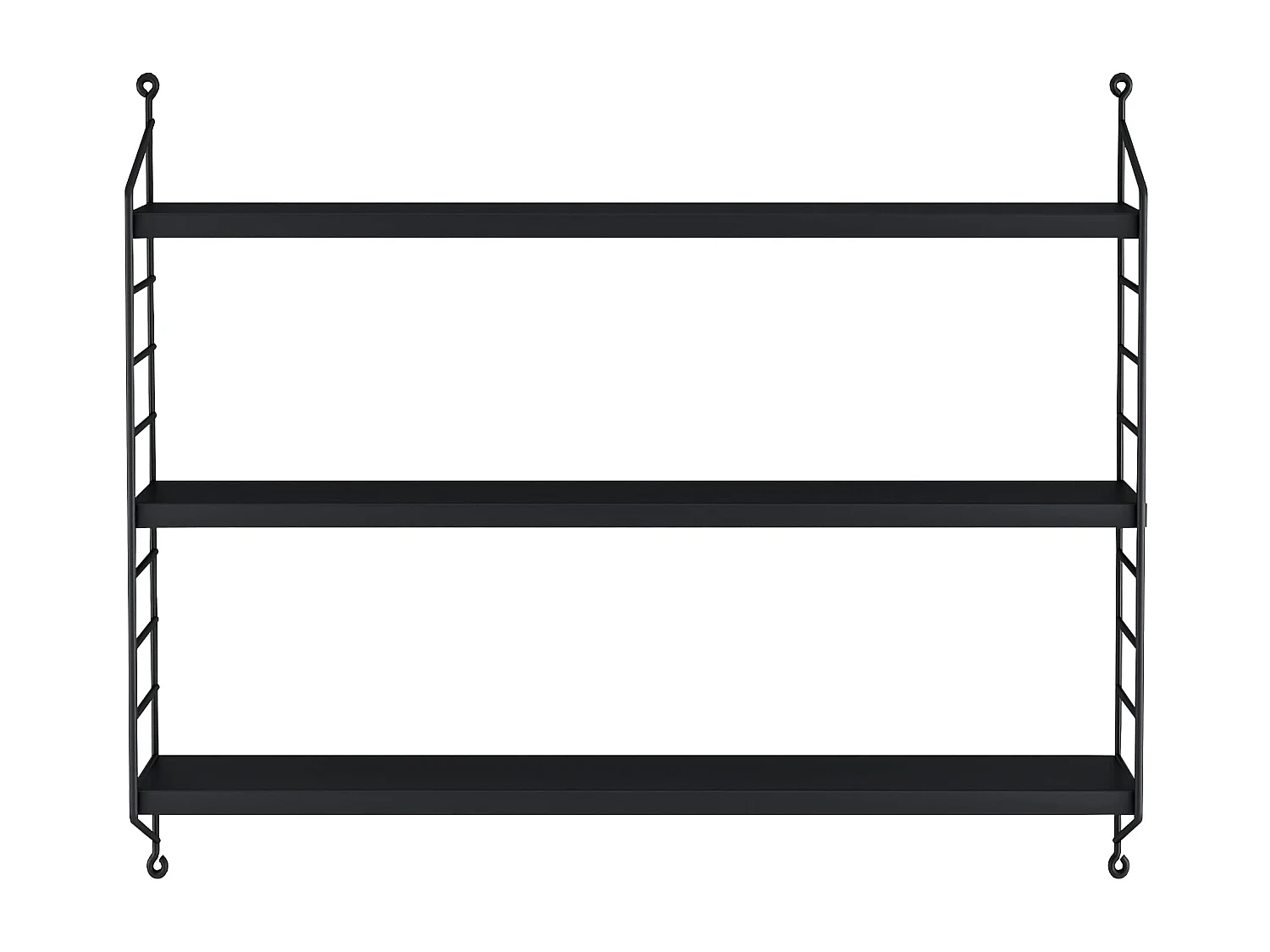 Étagère murale Strängnäs à 3 niveaux 50 x 60 x 15 cm Noir [en.casa]