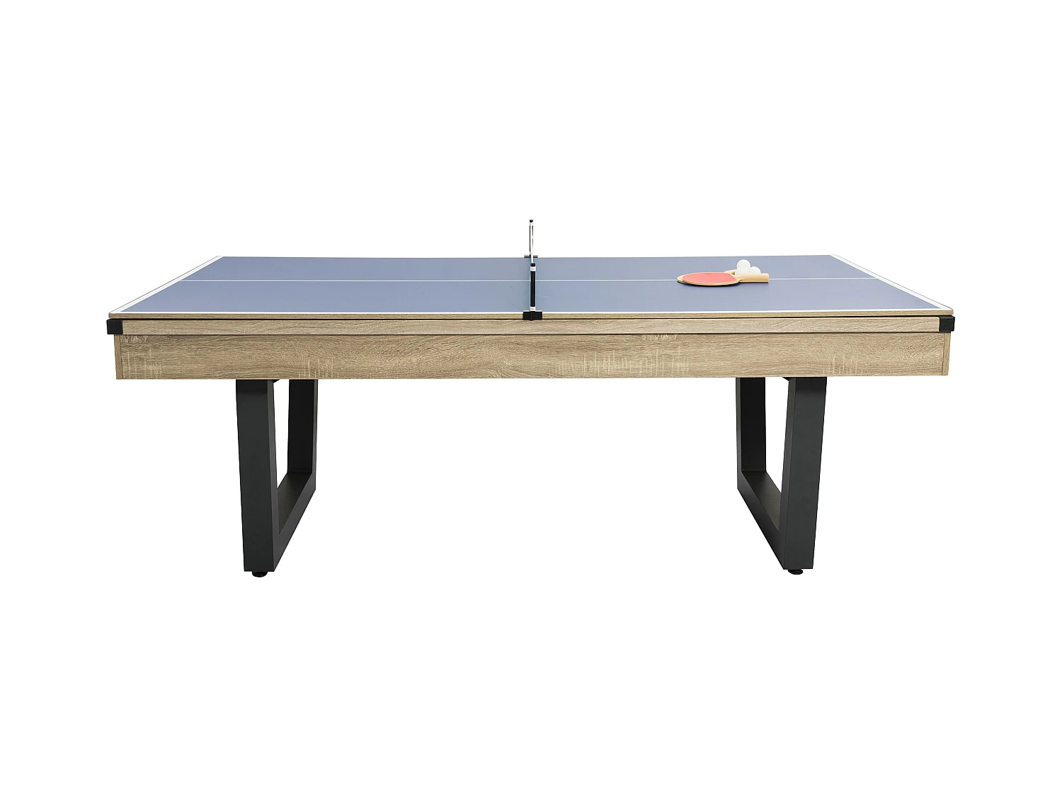 Tavolo trasformabile Biliardo e Ping pong Naturale chiaro e Nero L213,4 x P111,8 x H78,5 cm - MELIAN
