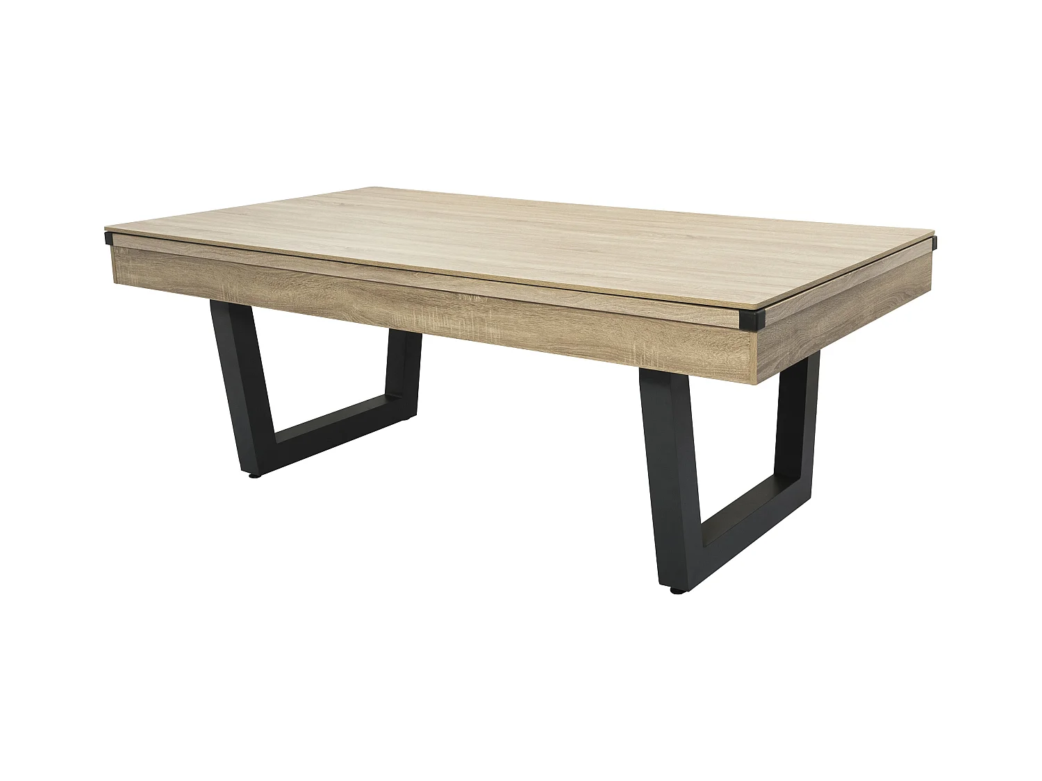 Tavolo trasformabile Biliardo e Ping pong Naturale chiaro e Nero L213,4 x P111,8 x H78,5 cm - MELIAN