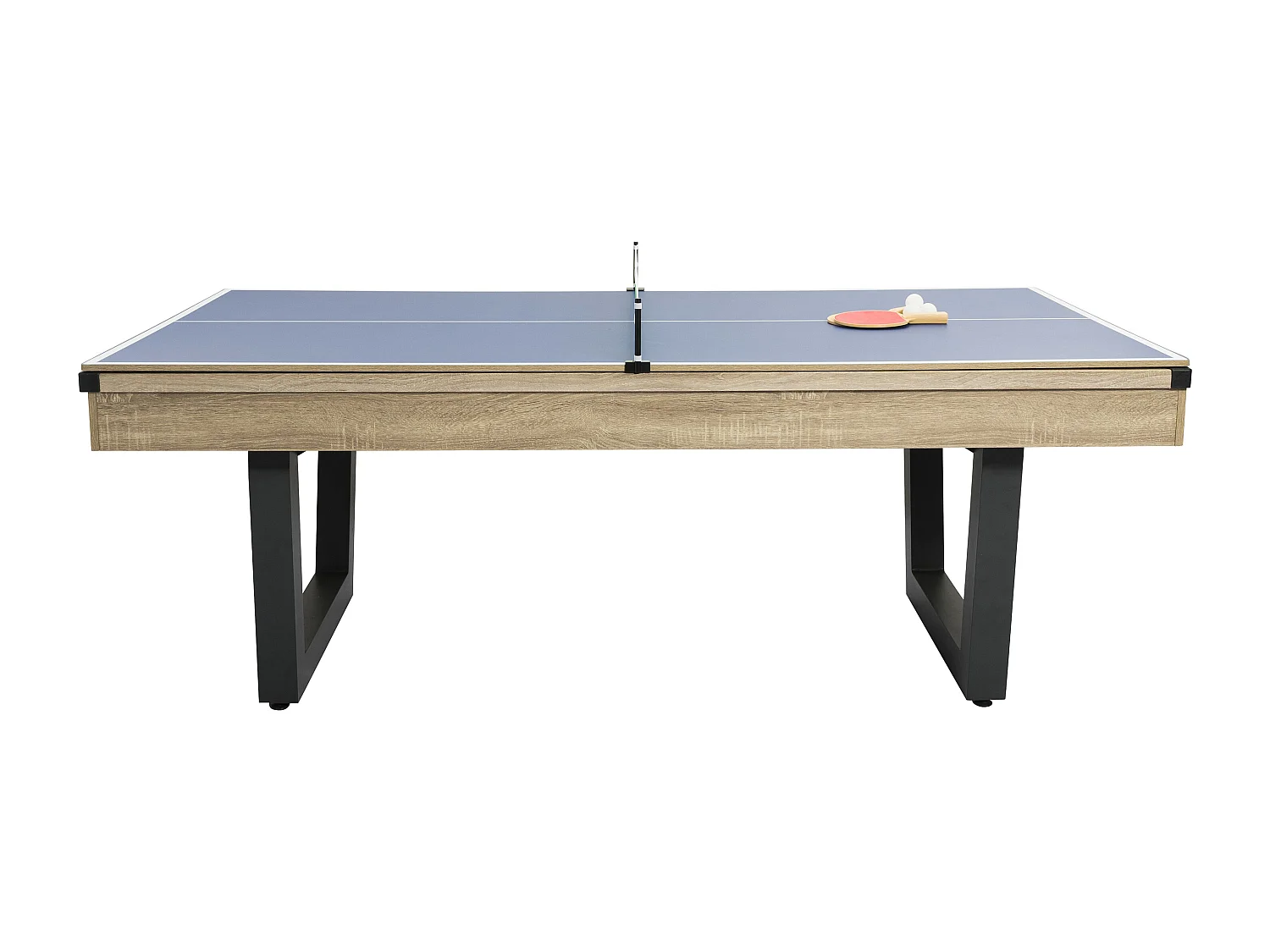 Transformeerbare tafel - Biljart & pingpong - Licht naturelkleurig en zwart - L213,4 x B111,8 x H78,5 cm - MELIAN