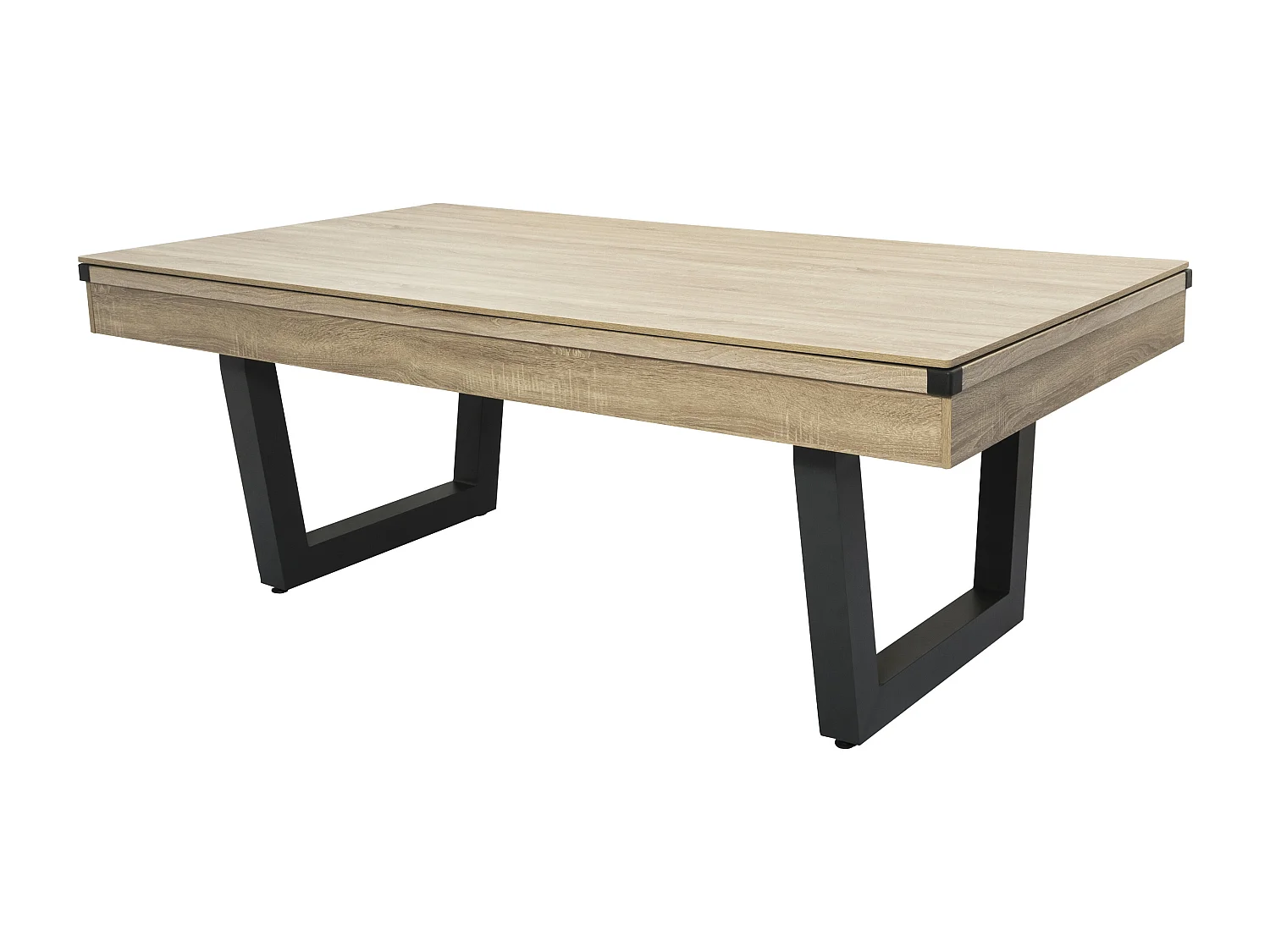 Transformeerbare tafel - Biljart & pingpong - Licht naturelkleurig en zwart - L213,4 x B111,8 x H78,5 cm - MELIAN