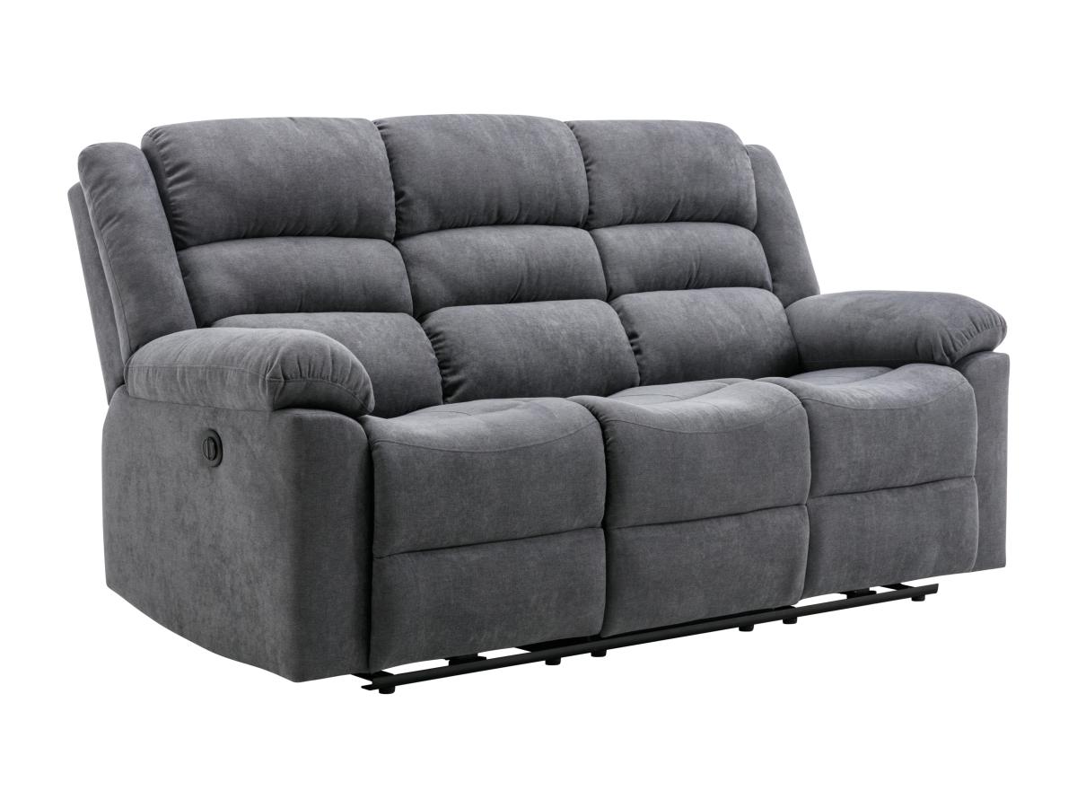 Relaxsofa 3-Sitzer elektrisch - Stoff - Grau - BUROLO günstig online kaufen