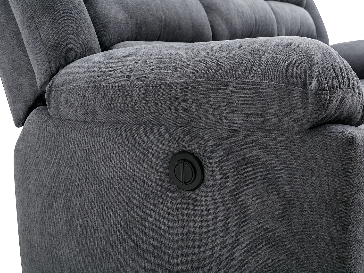 Canapé 3 places relax électrique en tissu gris BUROLO