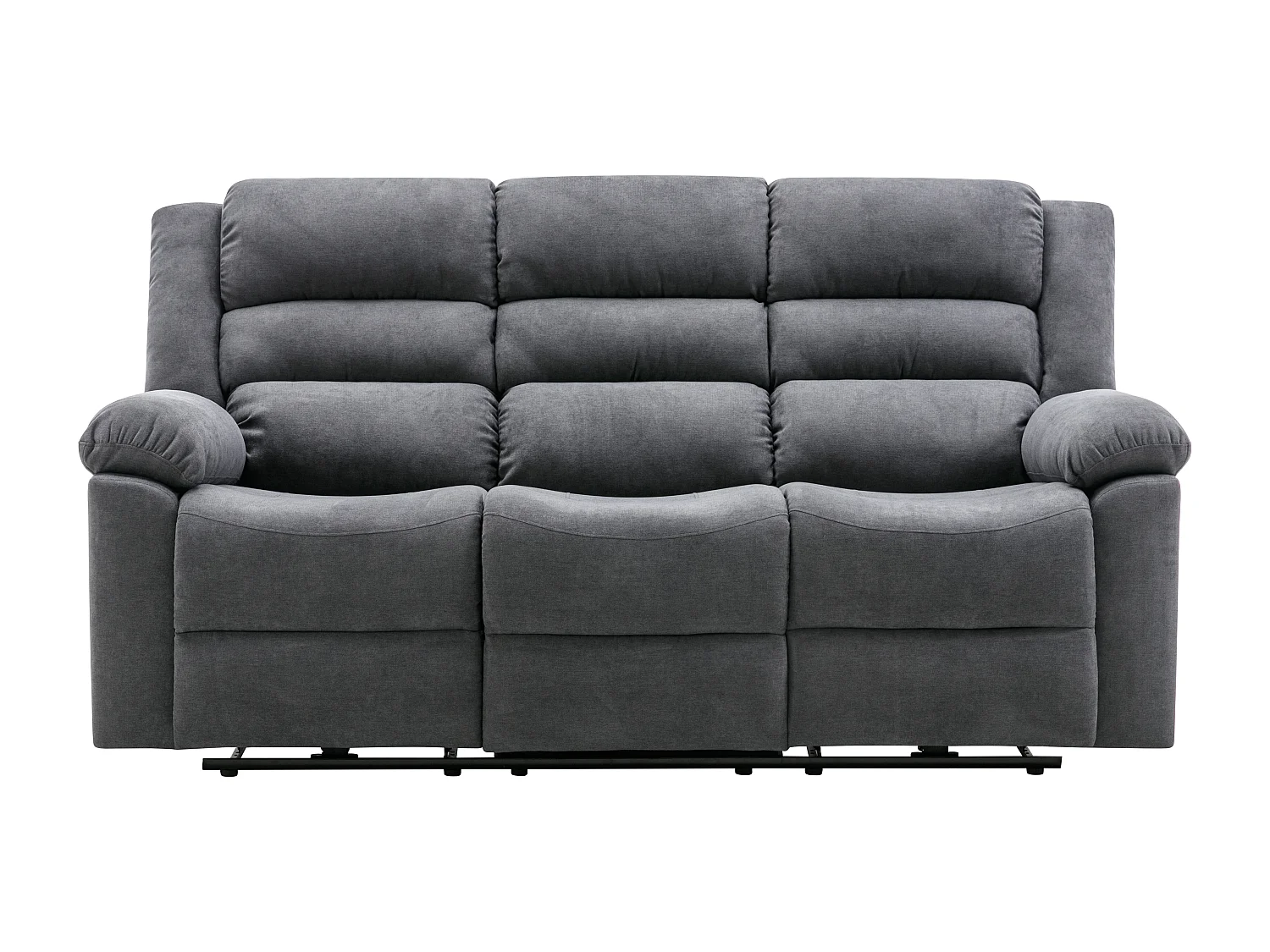 Canapé 3 places relax électrique en tissu gris BUROLO