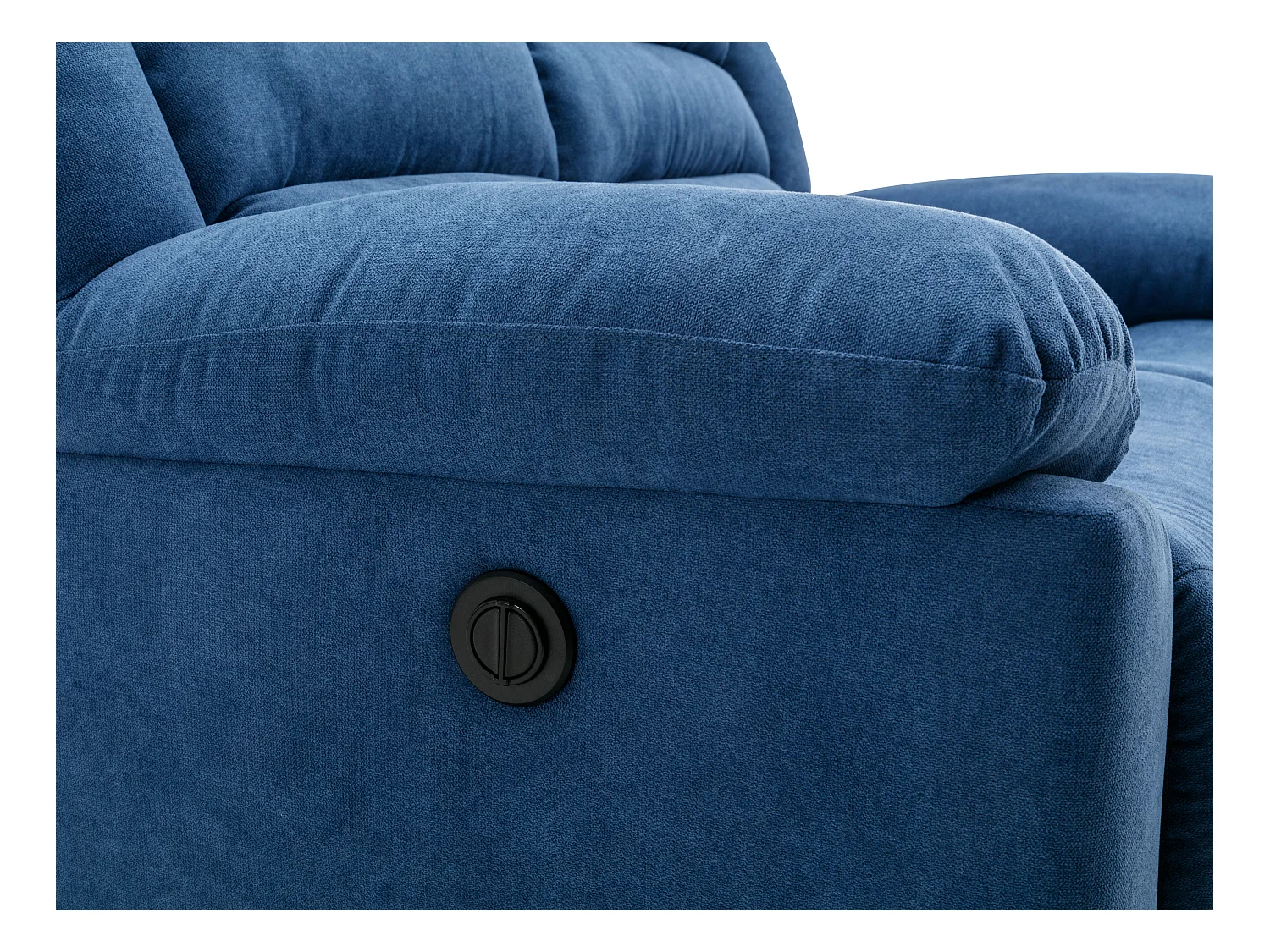 Canapé 3 places relax électrique en tissu bleu BUROLO