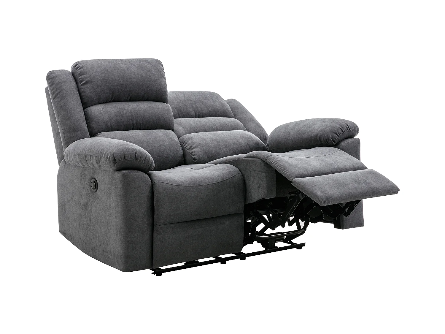 Sofá relax eléctrico de 2 plazas de tela gris BUROLO