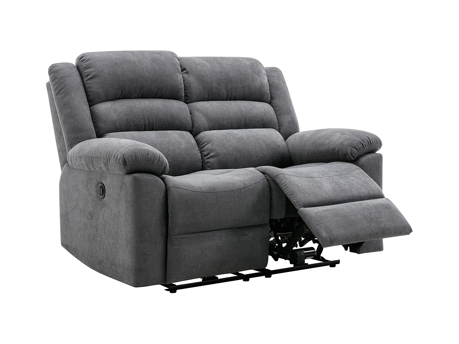 Sofá relax eléctrico de 2 plazas de tela gris BUROLO