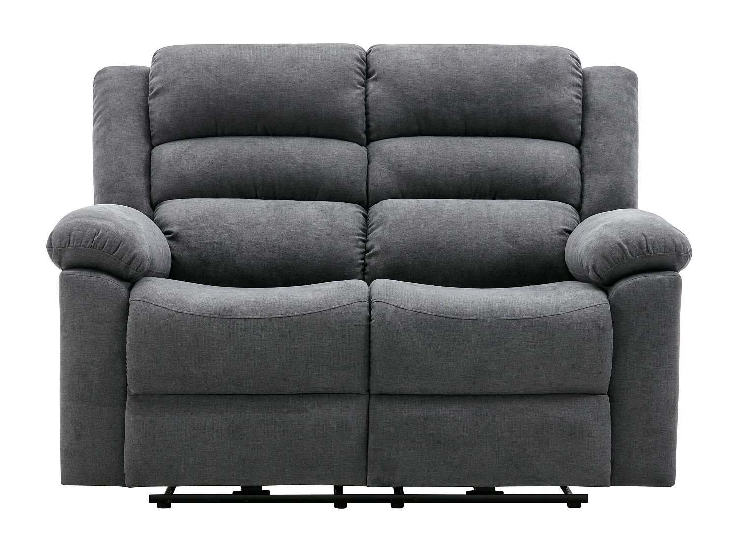 Elektrische tweezits-relaxbank van grijze stoffen bekleding BUROLO