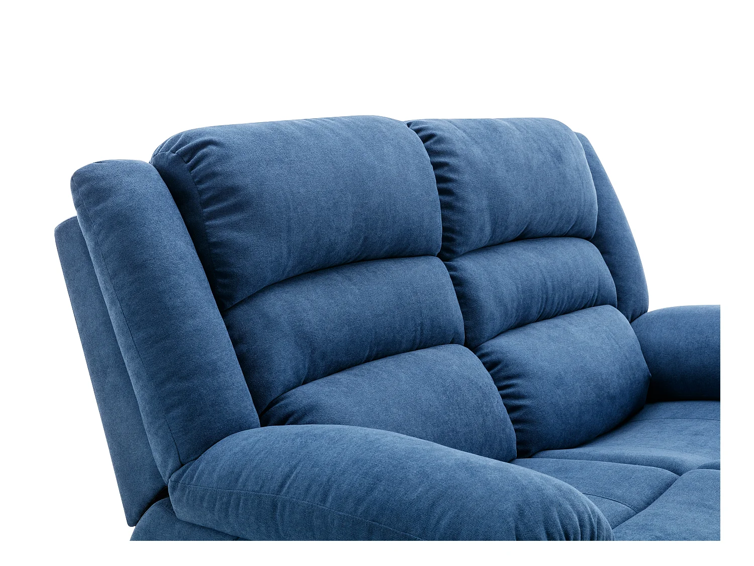 Canapé 2 places relax électrique en tissu bleu BUROLO